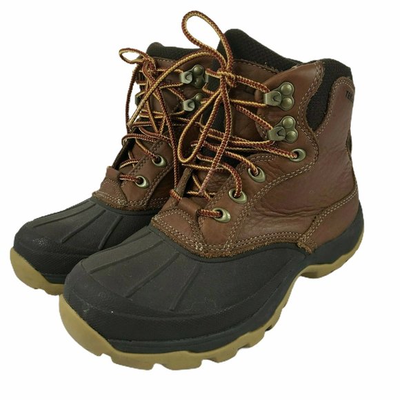 LL Bean Hiking Outdoor Leather Boots Brown Duck Boots Women's 8 Medium - Picture 1 of 11